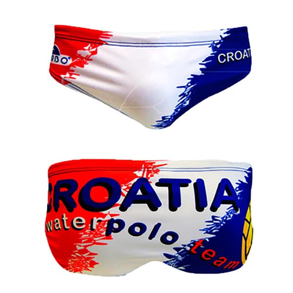 Turbo Svømning Kort Croatia Waterpolo Rød,Hvid,Blå 4XL Mand