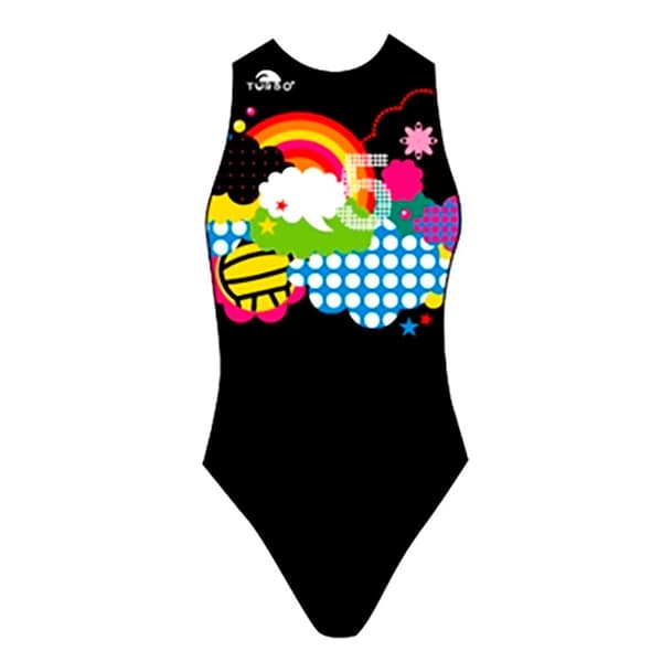 Turbo Badedragt Rainbow Sort 3XL Kvinde