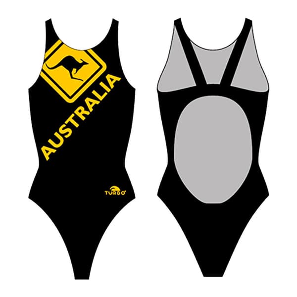 Turbo Australien Kænguru Signal Badedragt Pro Resist Sort 5XL Kvinde