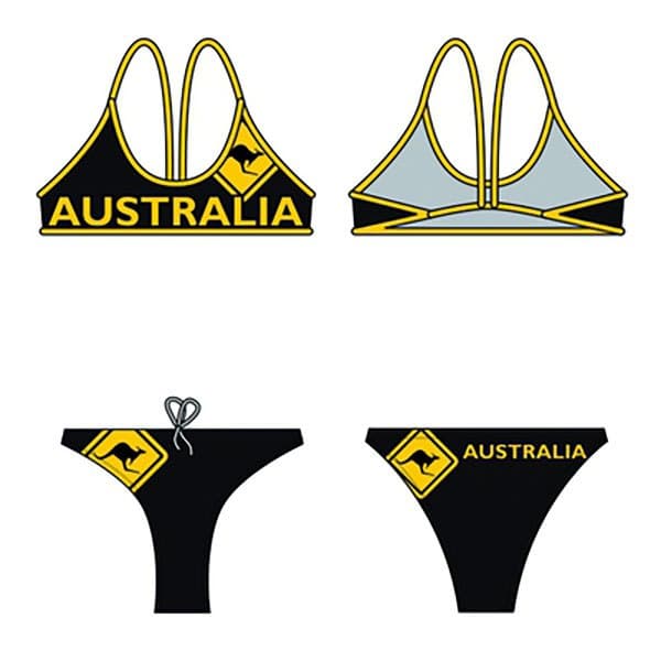 Turbo Australien Kænguru Bikini Sort 9-10 Years Dreng