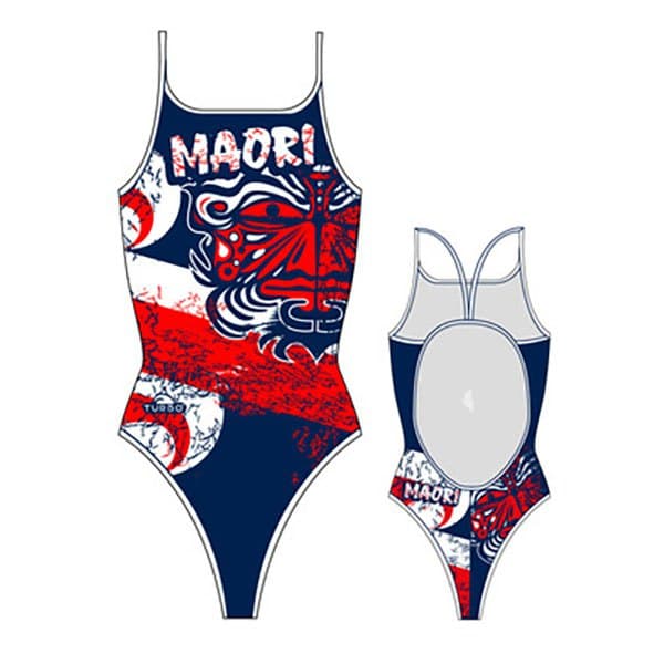 Turbo Flag Badedragt Med Tynd Rem Maori Blå 9-10 Years Pige
