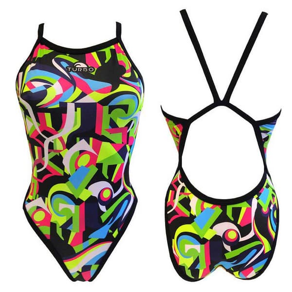 Turbo Uimapuku Geo Abstract Monivärinen 2XL Nainen