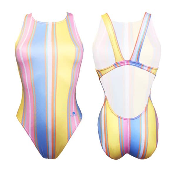 Turbo Badedragt Pastel Stripes Gul XL Kvinde