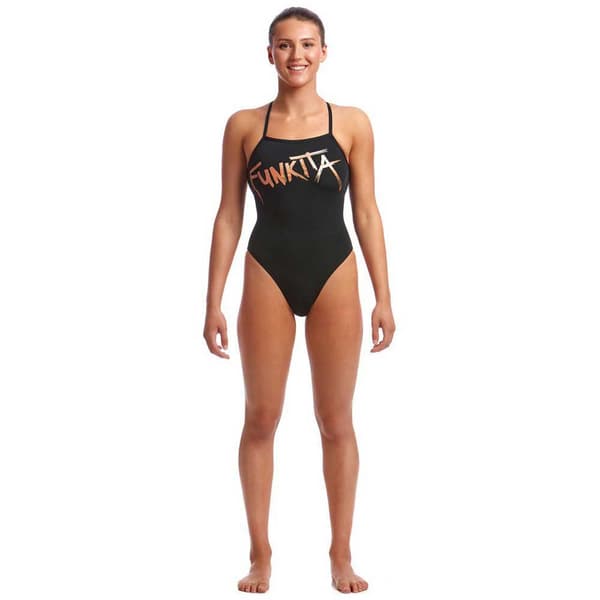 Funkita Badedragt Strapped In Sort AUS 16 Kvinde