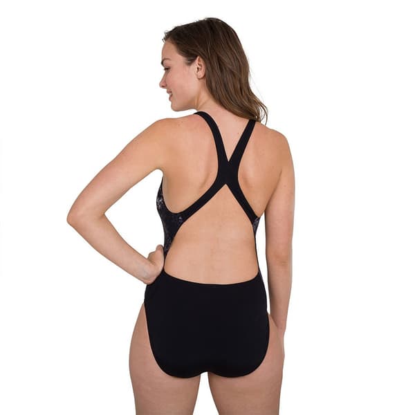 Speedo Powerback Baddräkt Placement Svart UK 30 Kvinna