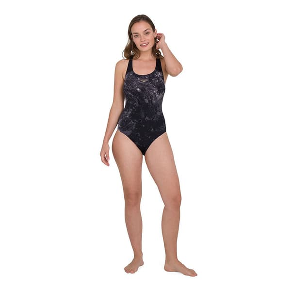 Speedo Powerback Baddräkt Placement Svart UK 30 Kvinna