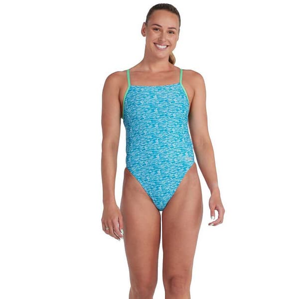 Speedo Badedragt Allover Lattice-back Blå UK 38 Kvinde