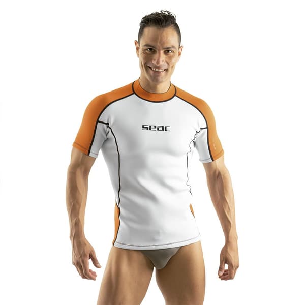 Seacsub Kort Ärm T-shirt Fit 2 Mm Vit,Orange XL