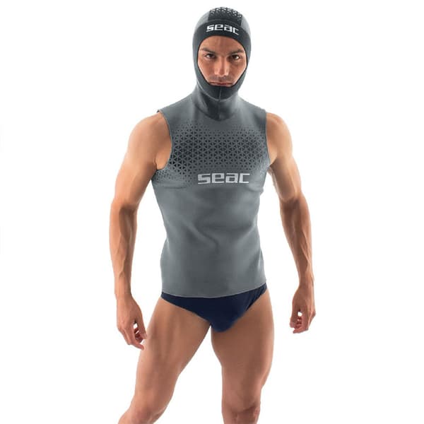 Seacsub Ärmlös T-shirt Med Huva 2 Mm Grå L