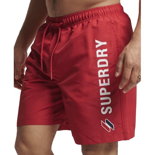 Superdry Simma Kort Code Applque 19inch Röd L Man