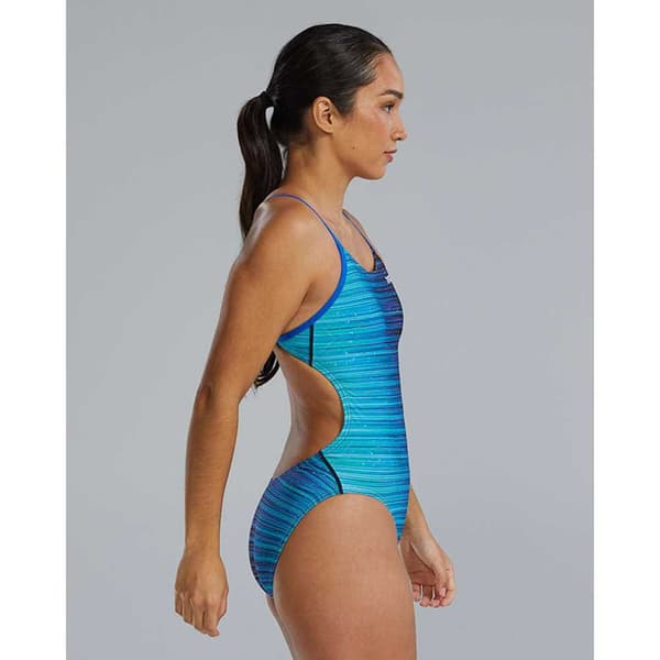 Tyr Badedragt Durafast Elite Cutoutfit Speedwarp Blå 36 Kvinde
