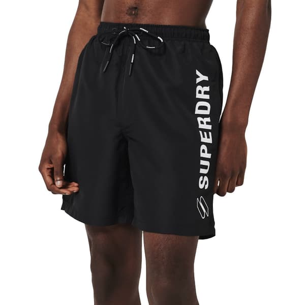 Superdry Svøm Kort Code Applque 19inch Sort S Mand