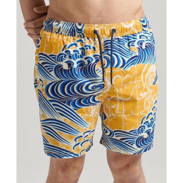 Superdry Uimahousut Vintage Hawaiian Keltainen,Sininen L Mies