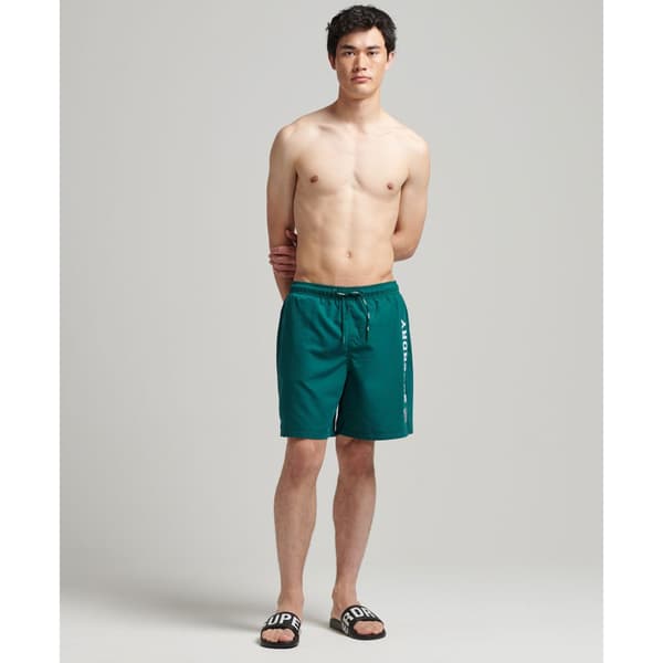 Superdry Svøm Kort Code Applque 19inch Grøn S Mand