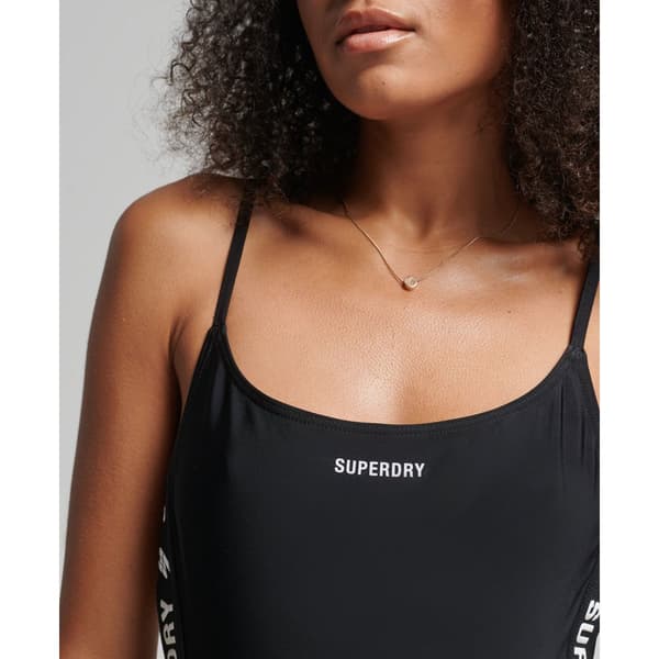 Superdry Baddräkt Code Essential Tape Svart S Kvinna