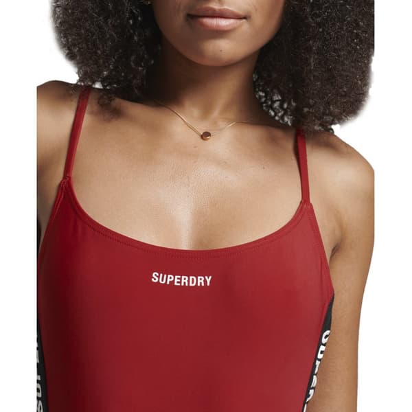 Superdry Badedragt Code Essential Tape Rød S Kvinde