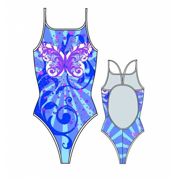 Turbo Badedragt Butterfly Star Blå 4XL Kvinde