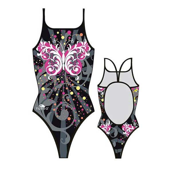 Turbo Badedragt Butterfly Star Sort,Grå 3XL Kvinde