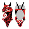 Miniatyrbillede 2 af 2: Turbo Badedragt Maori Skin Tattoo Rød 5XL Kvinde