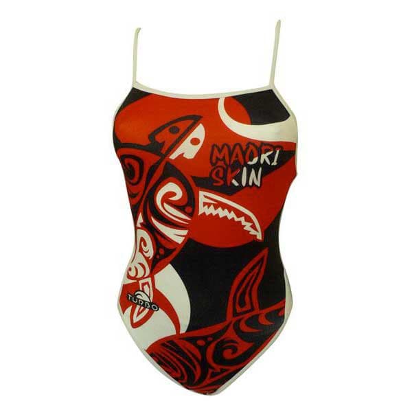 Turbo Badedragt Maori Skin Tattoo Rød,Sort 5XL Kvinde