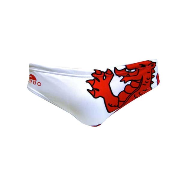 Turbo Svømning Kort Wales Dragon Hvid 4XL Mand