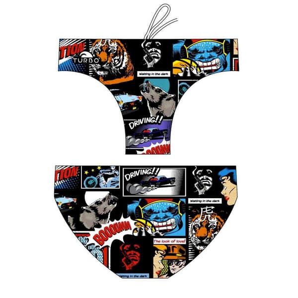 Turbo Simning Kalsonger Black Comic Flerfärgad 3XL Man