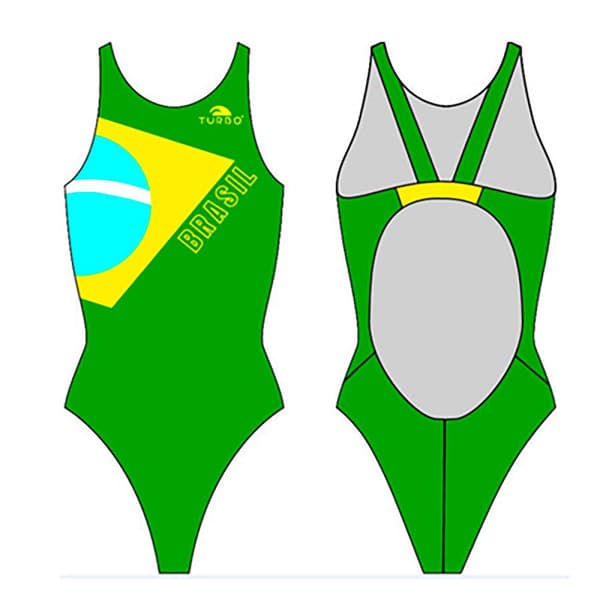 Turbo Badedragt Brazilian Flag Pro Resist Grøn S Kvinde