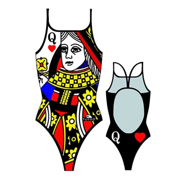 Turbo Badedragt Queen Of Hearts Sort 2XL Kvinde