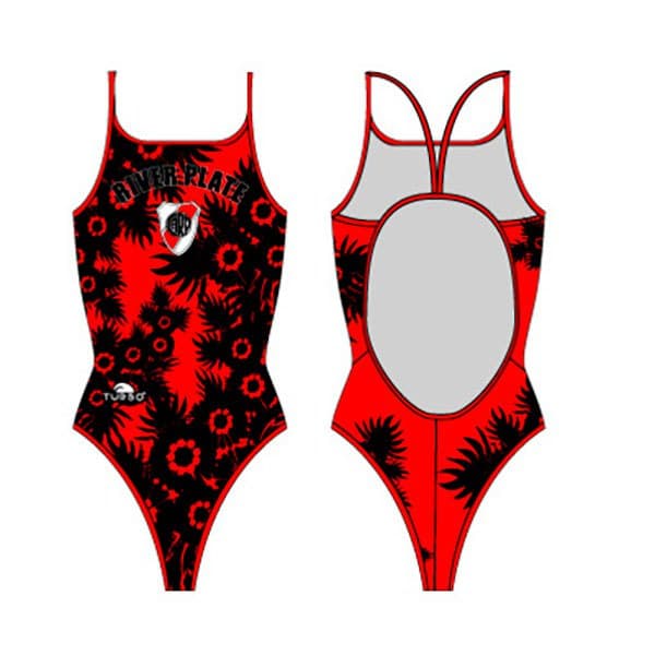 Turbo Badedragt River Plate Flowers Rød,Sort 3XL Kvinde