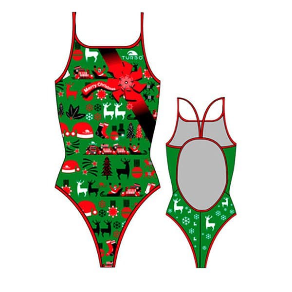 Turbo Baddräkt Christmas Grönt 2XL Kvinna