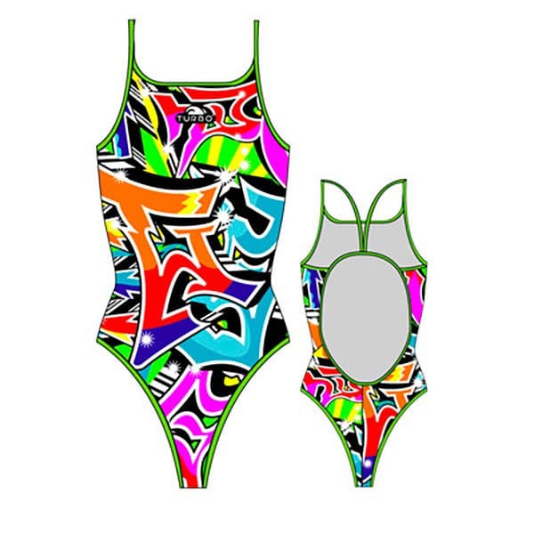 Turbo Badedragt Graffiti Flerfarvet 5XL Kvinde