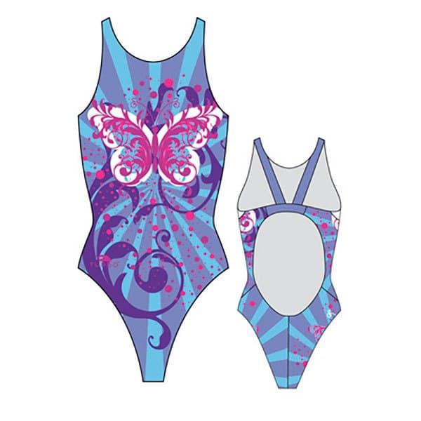 Turbo Badedragt Butterfly Stars Pro Resist Blå L Kvinde