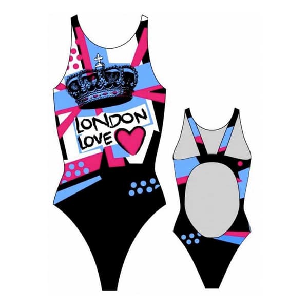 Turbo Badedragt London Love 895571 Sort L Kvinde