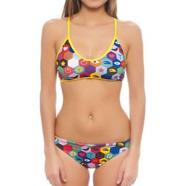 Turbo Tynd Bikini Med Rem Hexa Flerfarvet 5XL Kvinde
