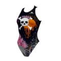 Miniatyrbillede 1 af 2: Turbo Badedragt Skull Crown Sort 7-8 Years Pige