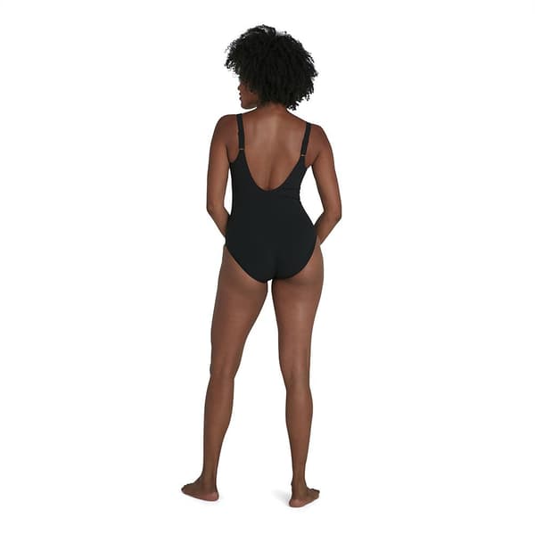 Speedo Badedragt Contourlustre Printed Sort UK 42 Kvinde