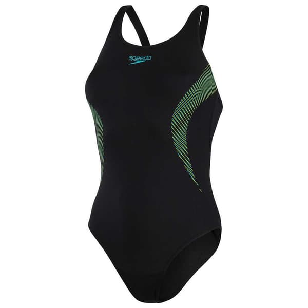 Speedo Badedragt Placement Muscleback Eco Endurance+ Sort UK 30 Kvinde