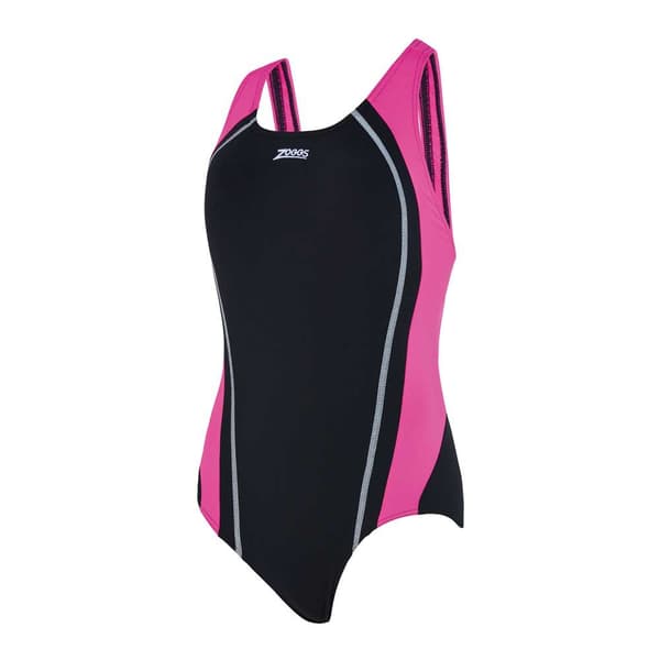 Zoggs Badedragt Eaton Flyback Ecolast+ Sort,Rosa 36 Kvinde