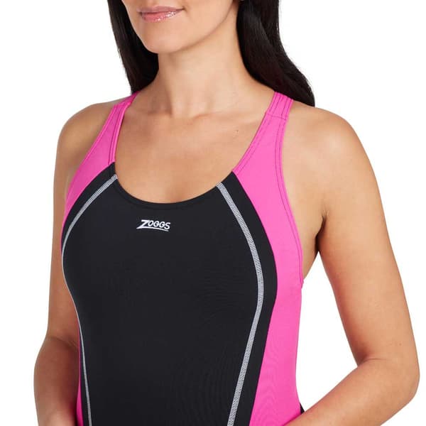 Zoggs Uimapuku Eaton Flyback Ecolast+ Musta,Pinkki 42 Nainen