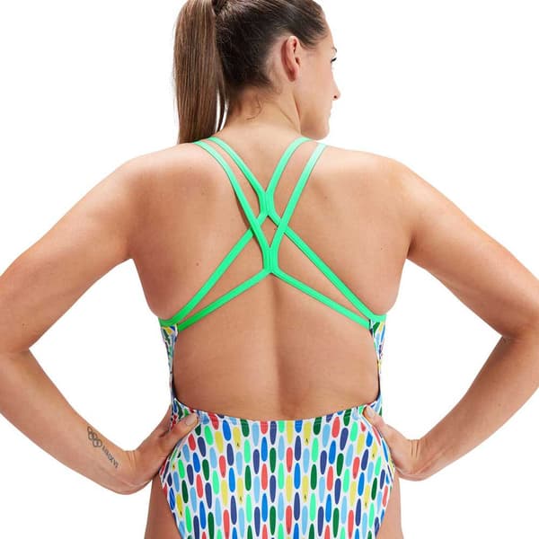 Speedo Badedragt Allover Digital Starback Grøn UK 34 Kvinde