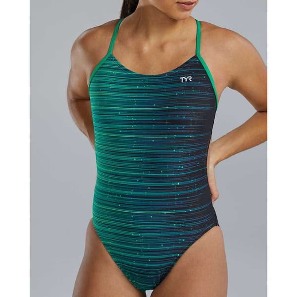 Tyr Badedragt Durafast Elite Cutoutfit Speedwarp Blå 38 Kvinde