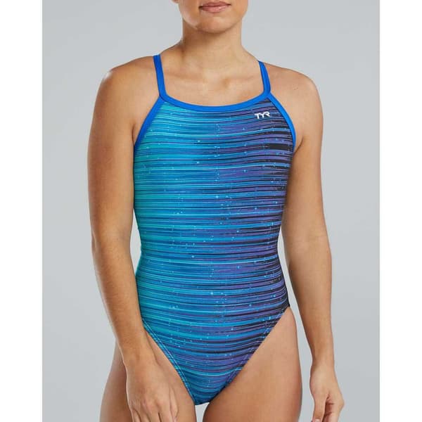 Tyr Badedragt Durafast Elite Diamondfit Speedwarp Blå 28 Kvinde