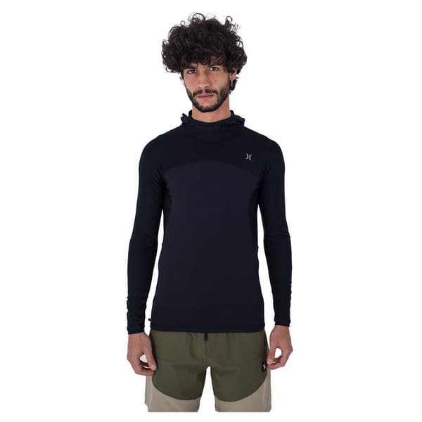 Hurley Kortærmet Surf T-shirt Med Hætte Coast Guard Sort M