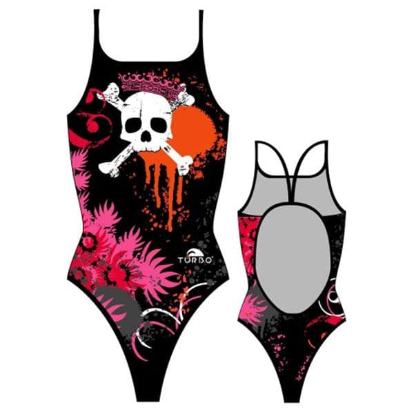 Turbo Badedragt Skull Crown Sort XL Kvinde