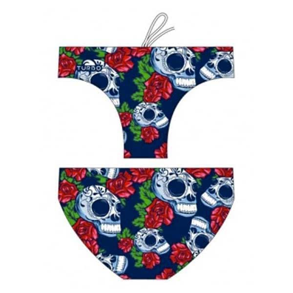 Turbo Svømning Kort Roses & Skulls Blå XL Mand