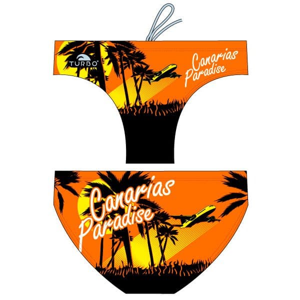 Turbo Svømning Kort Paradise Canary Island Orange,Sort 5XL Mand