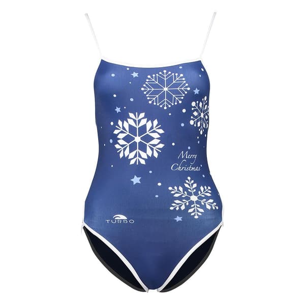 Turbo Badedragt Snow Christmas Blå S Kvinde