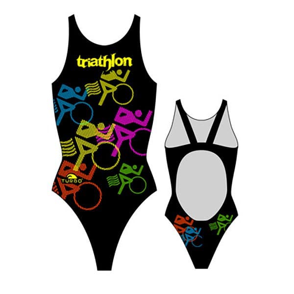 Turbo Baddräkt Bikes Triathlon Svart 5XL Kvinna