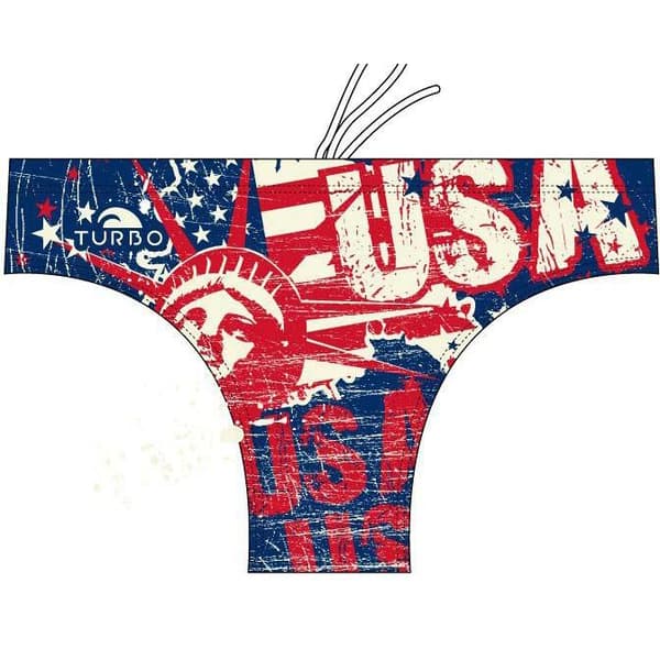 Turbo Svømning Kort Usa Vintage Map 2013 Rød,Blå 2XL Mand