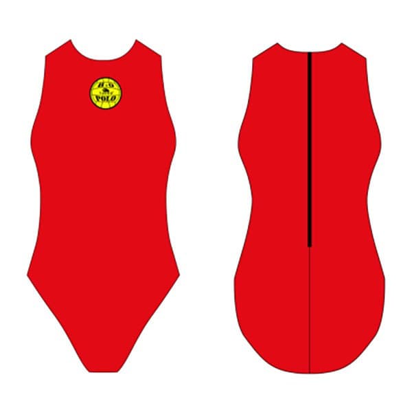 Turbo Baddräkt Basic Waterpolo Röd 7-8 Years Flicka